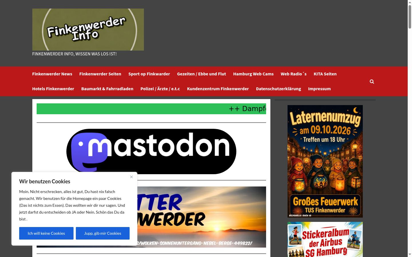 Screenshot tal-banner tal-kunsens muri qabel kwalunkwe interazzjoni