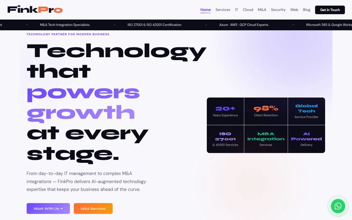 Screenshot of finkpro.com