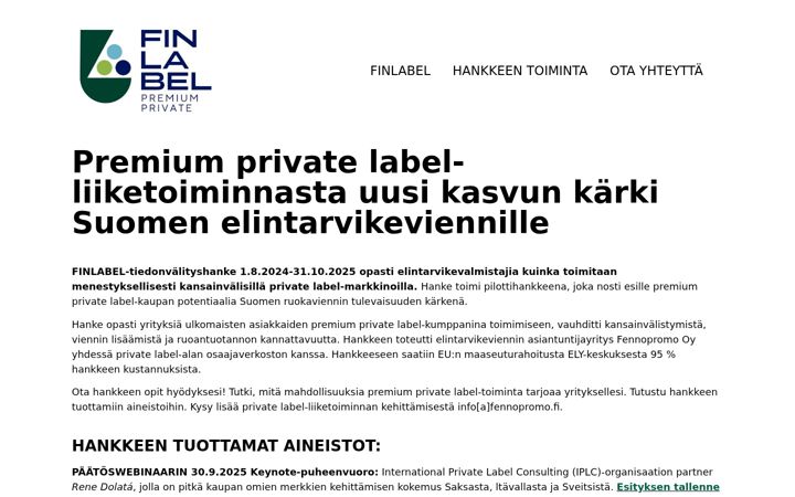 Screenshot του finlabel.fi