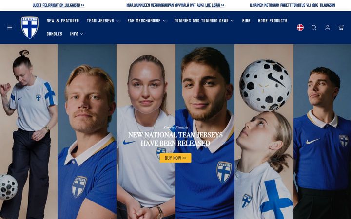 Screenshot του finlandfootballstore.fi