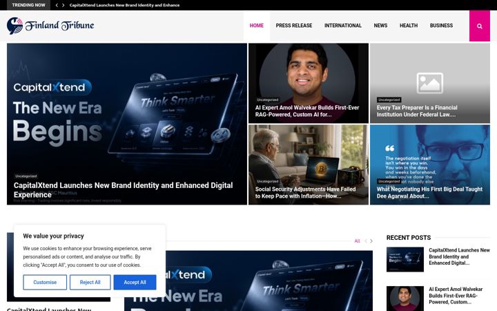 Screenshot of finlandtribune.com