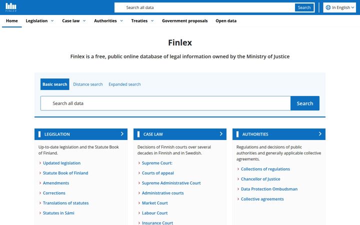 Ekraanipilt saidist finlex.fi