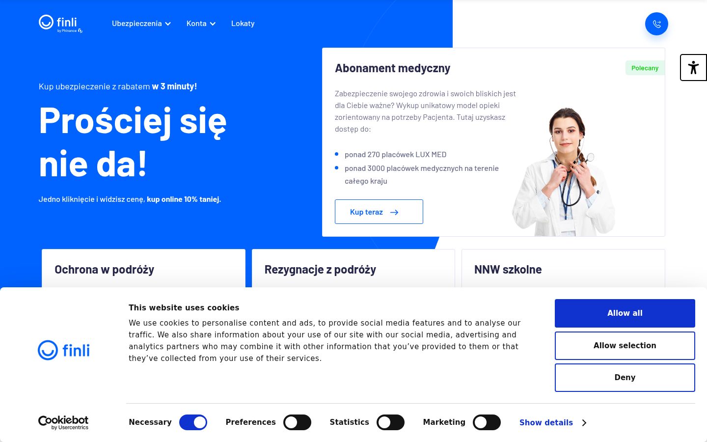 Screenshot tal-banner tal-kunsens muri qabel kwalunkwe interazzjoni