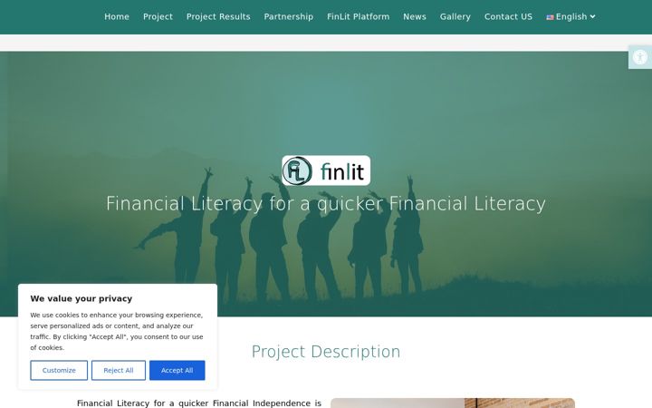Screenshot of finlit-project.eu