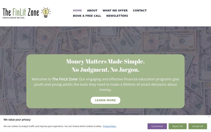 Screenshot of finlitzone.com