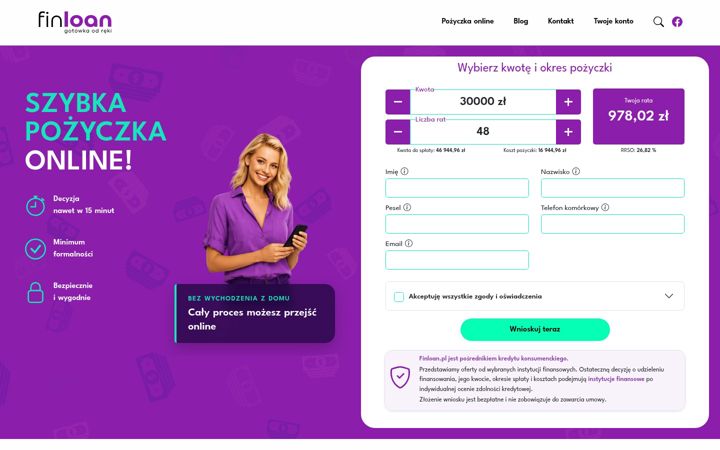 Screenshot of finloan.pl