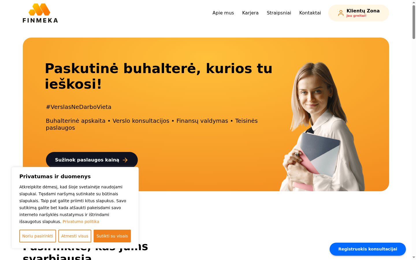 Snímek obrazovky baneru souhlasu zobrazeného před jakoukoli interakcí
