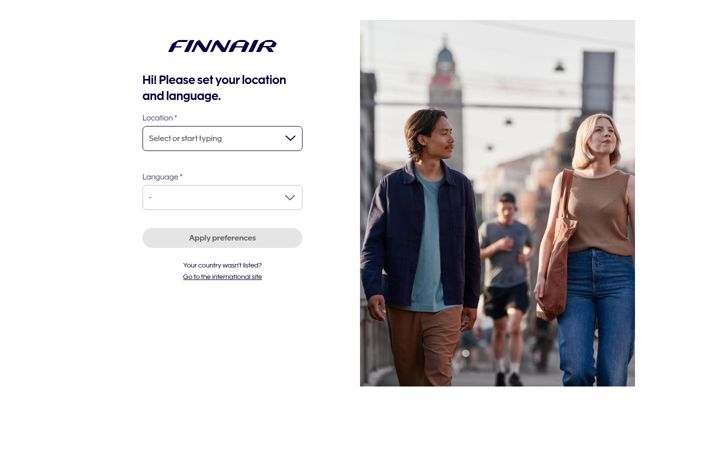 Screenshot ta' finnair.com