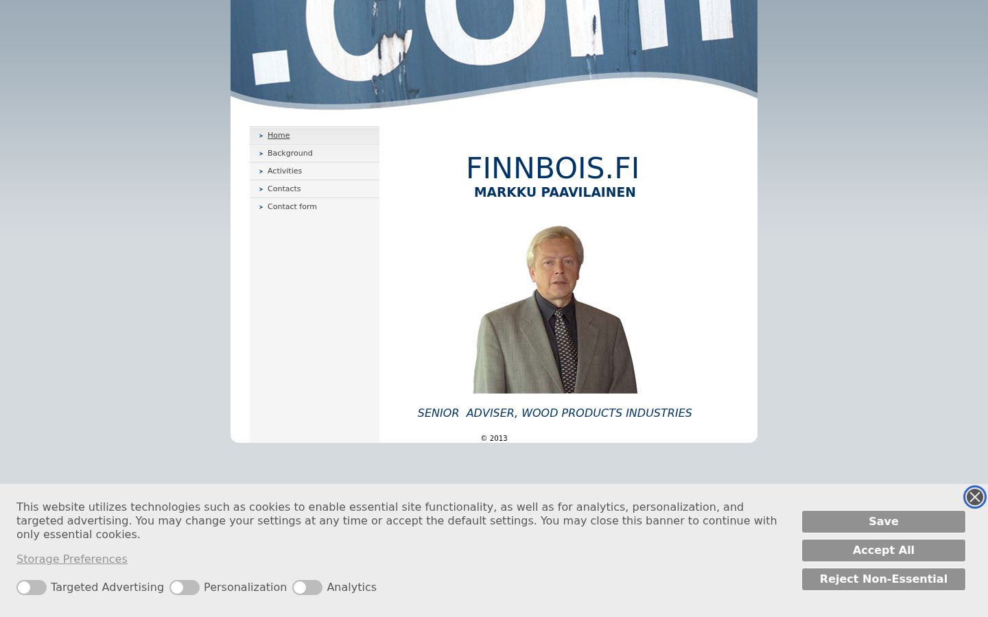 Screenshot del banner di consenso mostrato prima di qualsiasi interazione