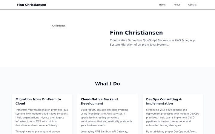 Screenshot of finnchristiansen.com