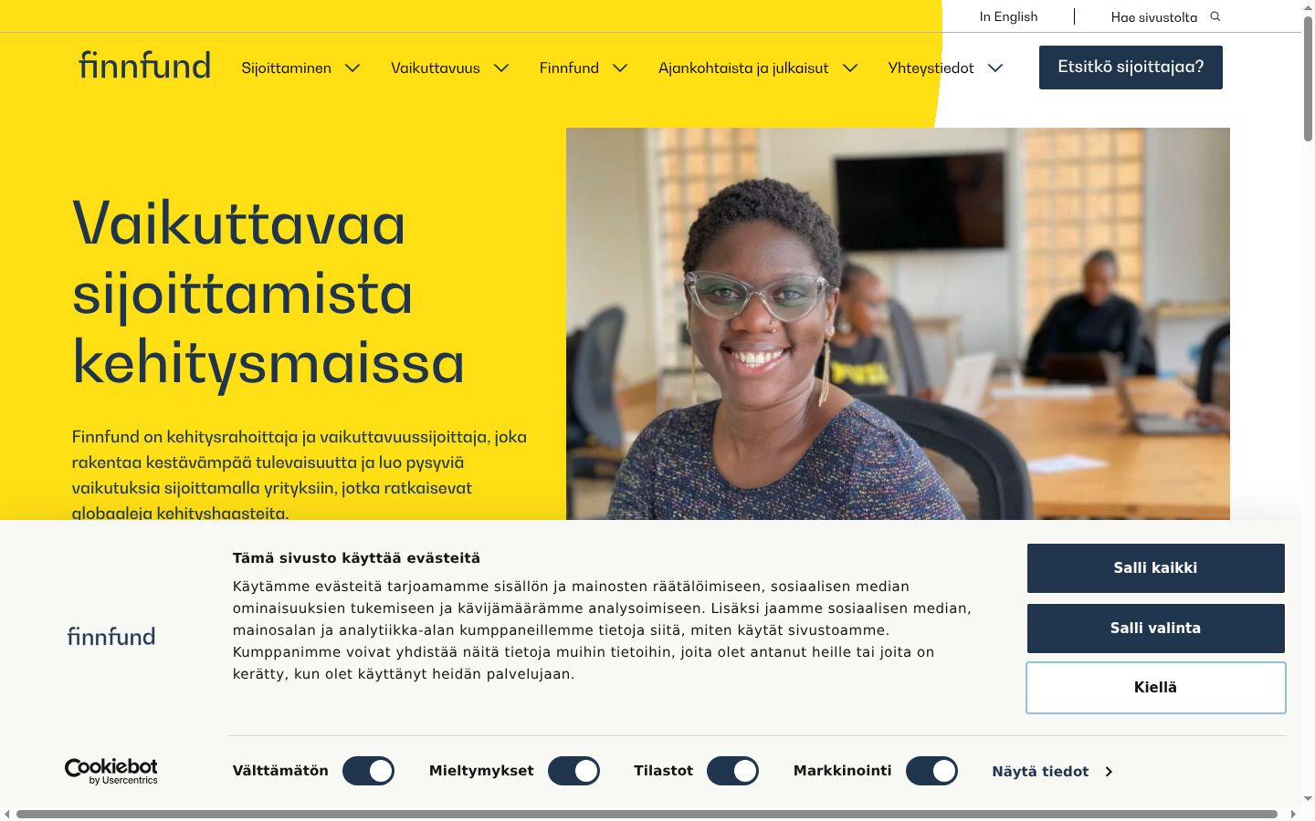 Screenshot del banner di consenso mostrato prima di qualsiasi interazione