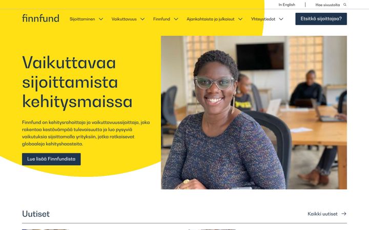 Screenshot of finnfund.fi
