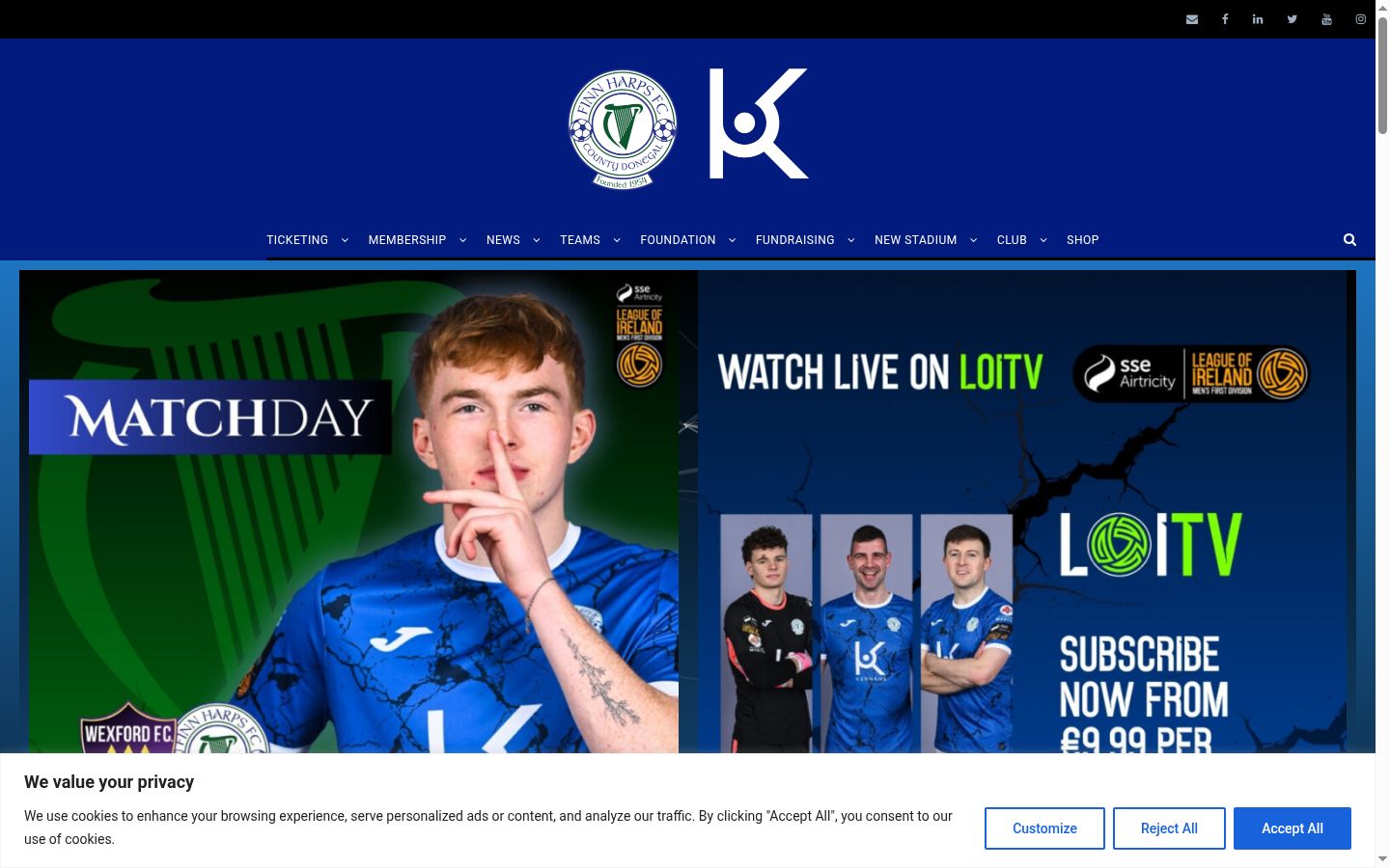 Screenshot tal-banner tal-kunsens muri qabel kwalunkwe interazzjoni