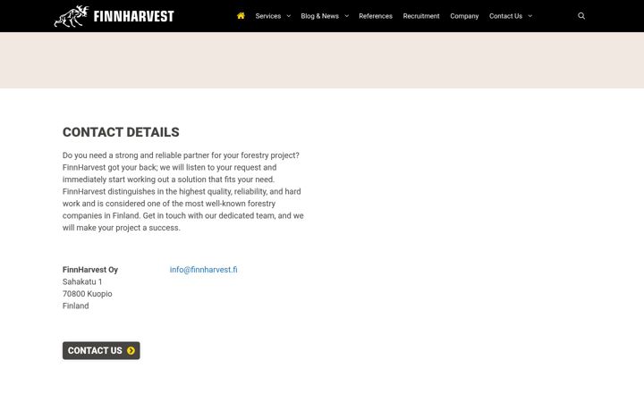 Screenshot of finnharvest.com