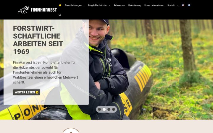 Screenshot of finnharvest.de