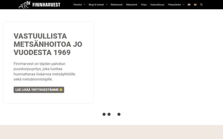 Screenshot of finnharvest.fi