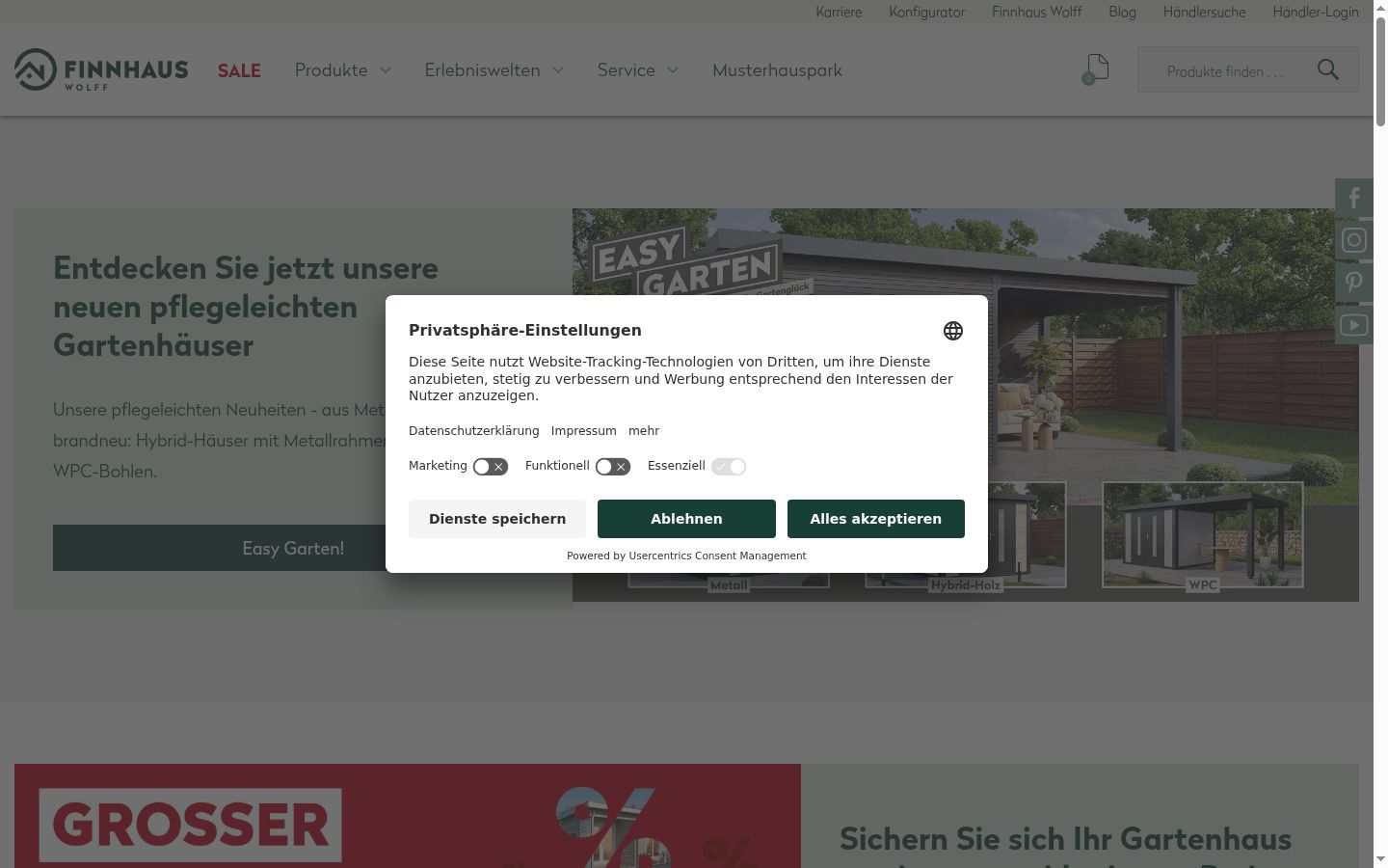 Zrzut ekranu banera zgody wyświetlanego przed jakąkolwiek interakcją