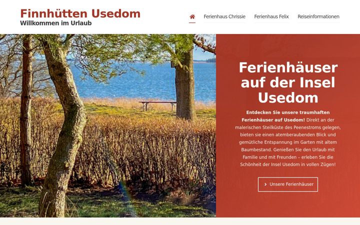 Snímek obrazovky finnhuetten-usedom.de