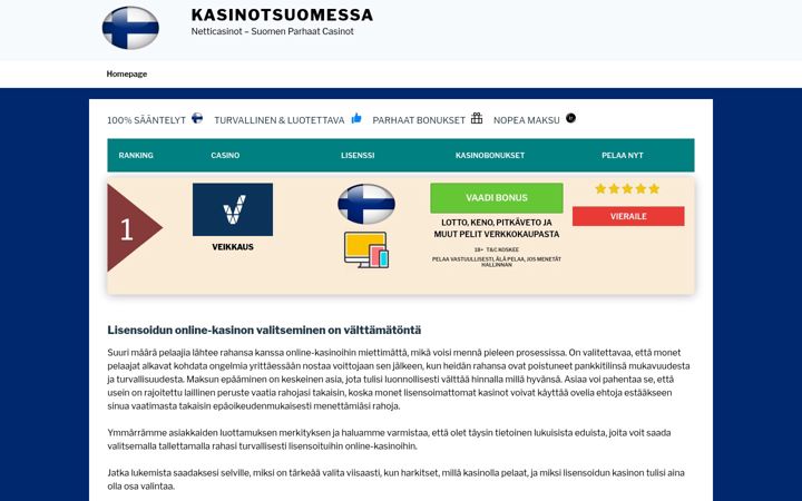 Screenshot of finnish-casinos.com