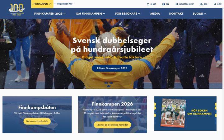 Screenshot of finnkampen.se