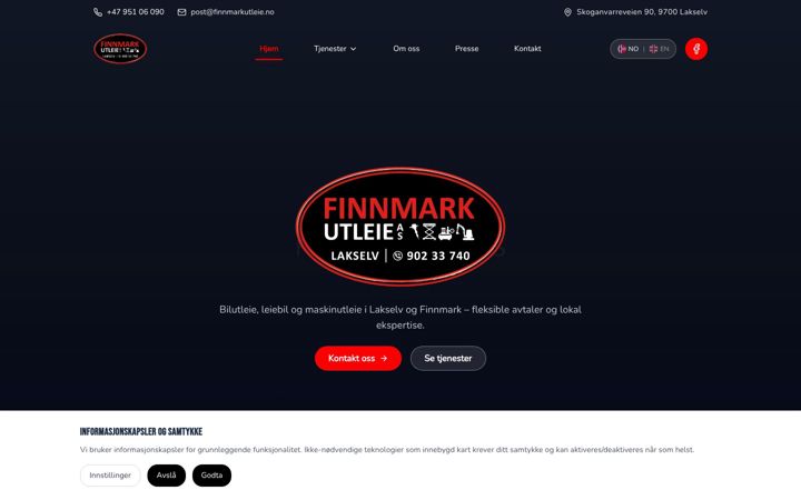 Screenshot of finnmarkutleie.no