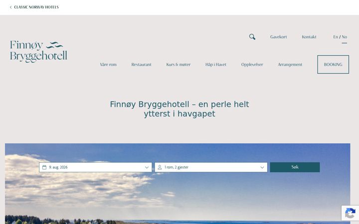Screenshot of finnoybryggehotell.no
