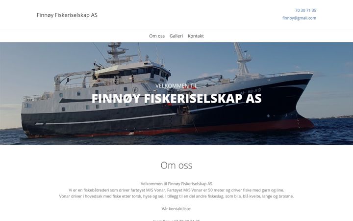 Screenshot of finnoyfiskeriselskap.no