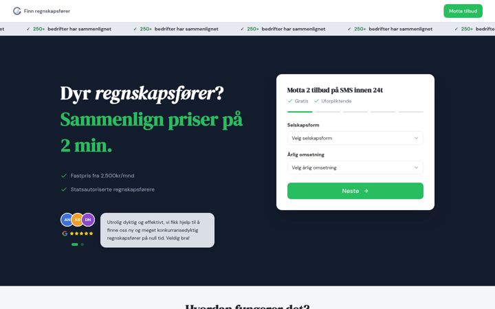Screenshot of finnregnskapsforer.no