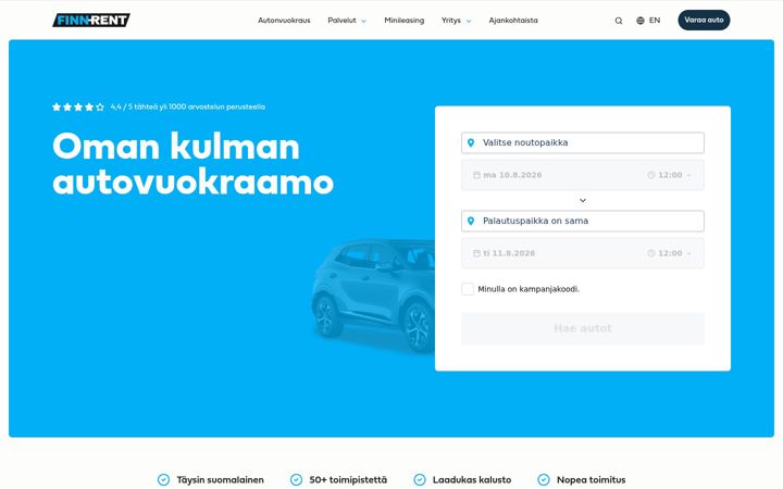 Screenshot of finnrent.fi