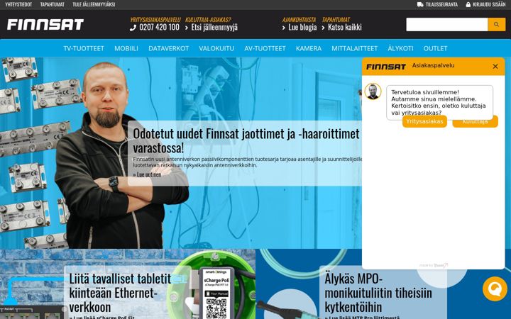 Screenshot of finnsat.fi