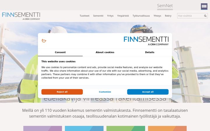Screenshot of finnsementti.fi