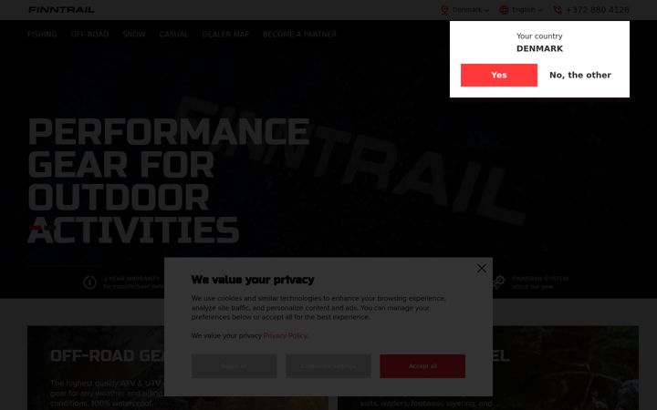 Screenshot of finntrail.com