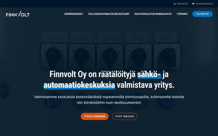 Screenshot of finnvolt.fi