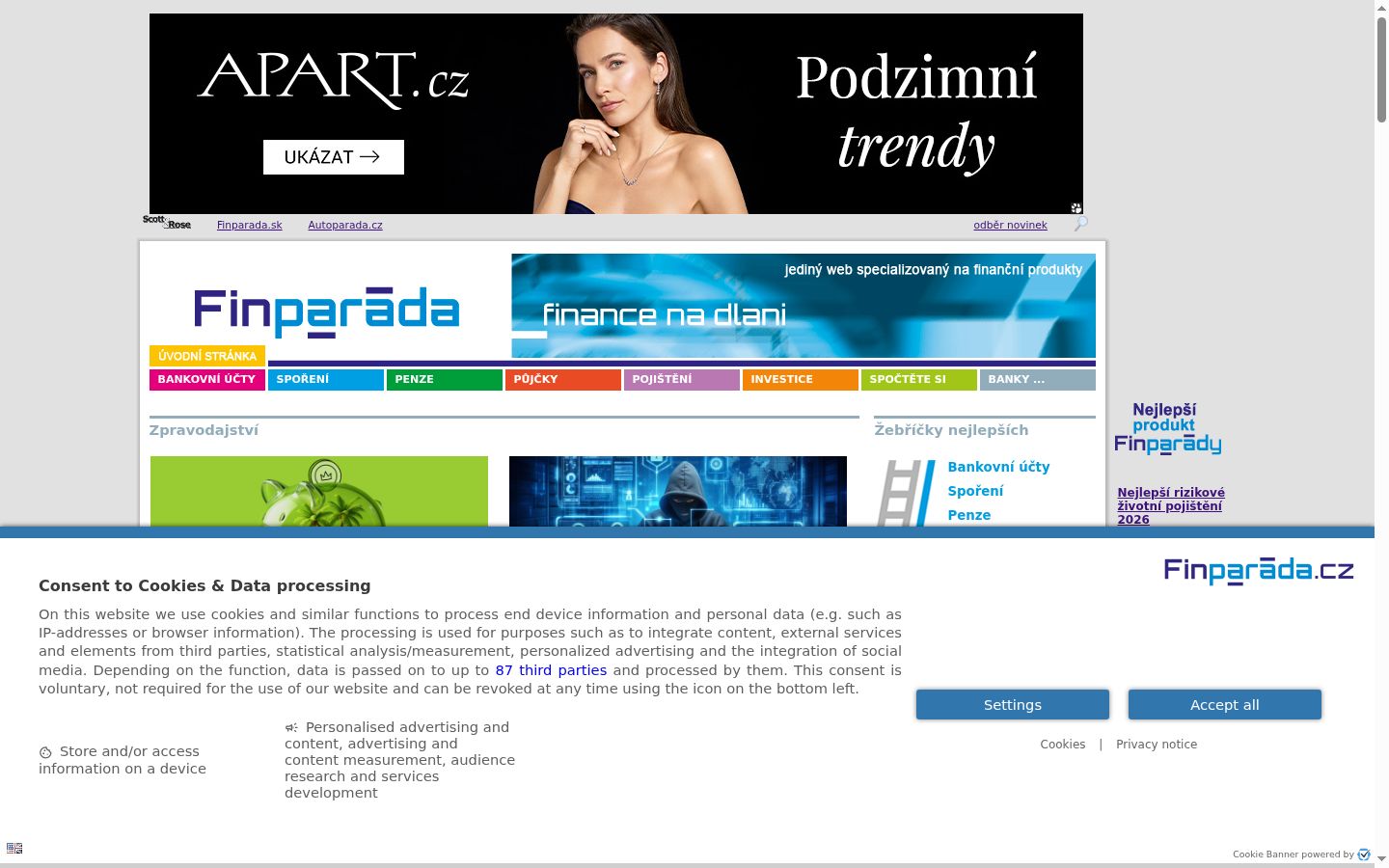 Zrzut ekranu banera zgody wyświetlanego przed jakąkolwiek interakcją