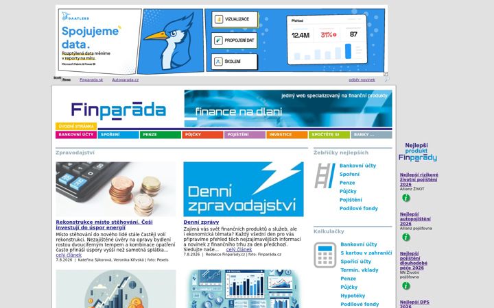 Screenshot of finparada.cz