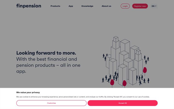 Screenshot of finpension.ch