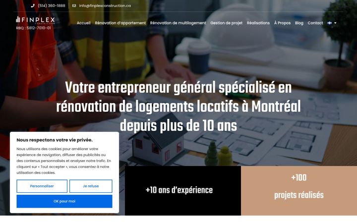 Screenshot of finplexconstruction.ca