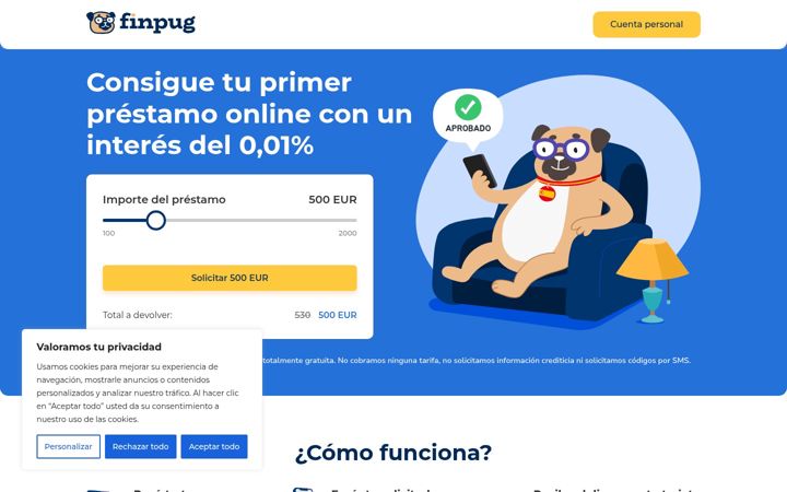 Capture d'écran de finpug.es