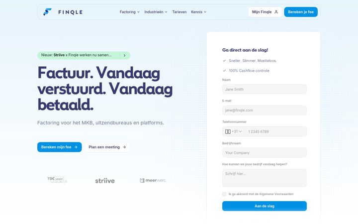 Screenshot of finqle.nl