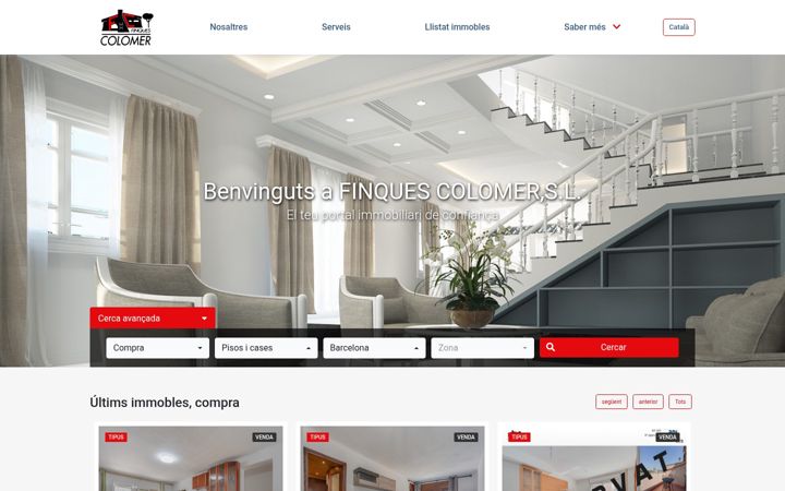 Screenshot of finquescolomer.com