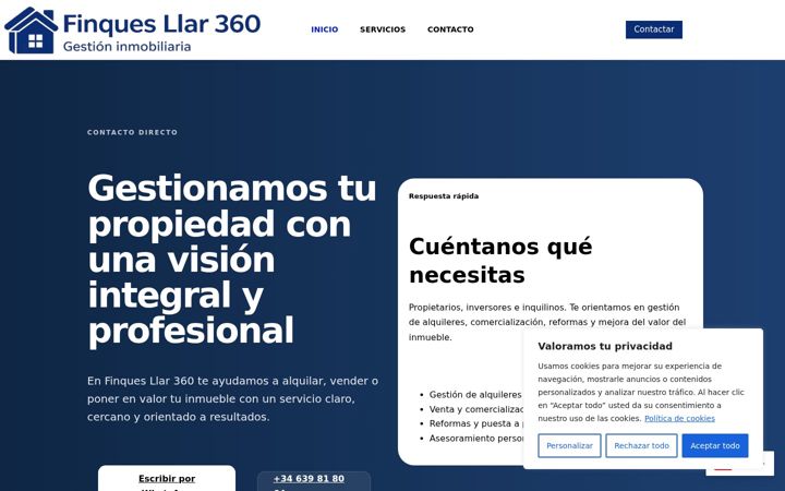 Screenshot of finquesllar360.com
