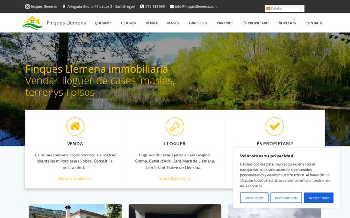 Screenshot of finquesllemena.com