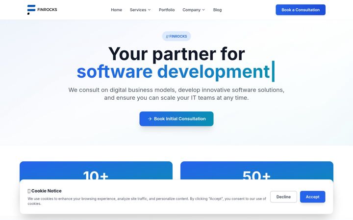 Screenshot of finrocks.com