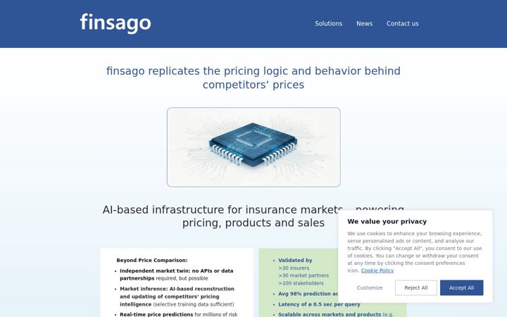 Screenshot of finsago.com