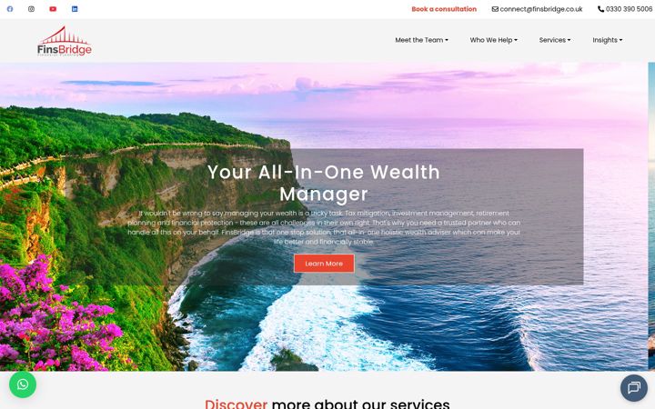 Screenshot of finsbridge.co.uk