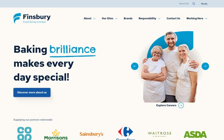 Screenshot of finsburyfoods.co.uk