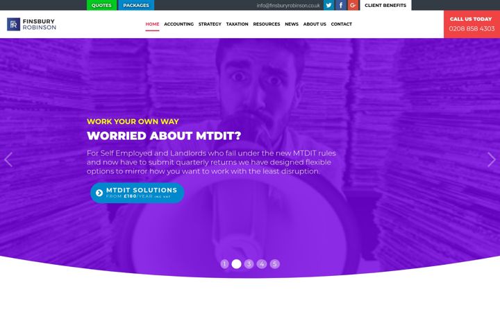 Screenshot of finsburyrobinson.co.uk