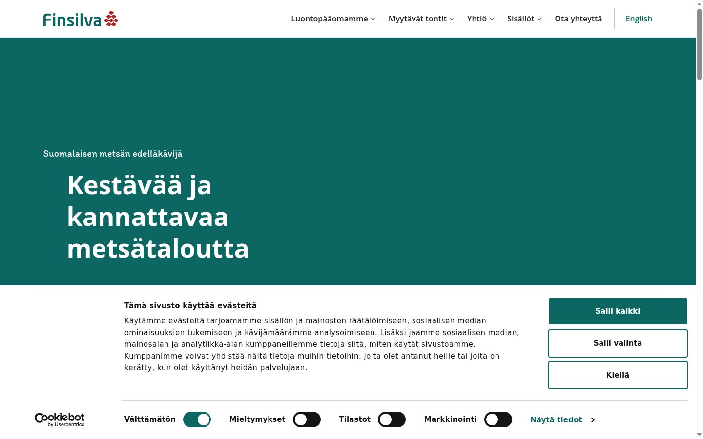 Captura de ecrã do banner de consentimento apresentado antes de qualquer interação