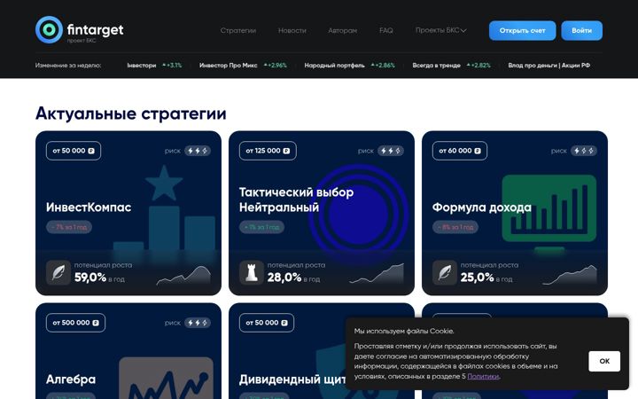 Posnetek zaslona fintarget.ru