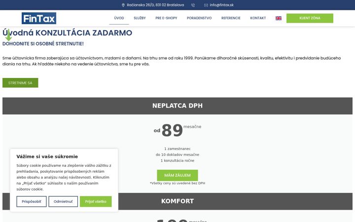 Screenshot of fintax.sk
